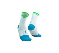 Compressport Chaussettes Pro Marathon Socks v2.0 Unisexe Taille 35-38 Blanc/Bleu/Vert