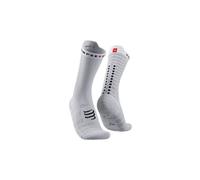 Chaussettes compressport pro racing sock bike blanc noir