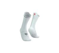Chaussettes compressport pro racing socks v4 0 bike blanc noir