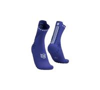 Chaussettes compressport pro racing socks v4 0 trail bleu blanc