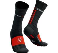 Chaussettes compressport pro racing socks winter run noir rouge