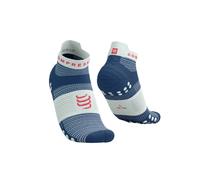 Chaussettes Compressport Pro Racing v4.0 Run Low Bleu Blanc, Taille Taille 1