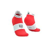 Chaussettes Compressport Pro Racing v4.0 Run Low rouge vif blanc - T1