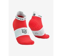 Chaussettes Compressport Pro Racing v4.0 Run Low rouge vif blanc - T1