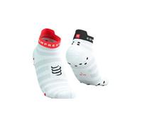 Chaussettes compressport pro racing v4 0 ultralight run low blanc rouge noir