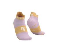 Chaussettes compressport pro racing v4 0 ultralight run low rose orange