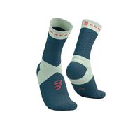 Chaussettes Compressport Ultra Trail v2.0 bleu foncé vert clair - T2