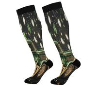 Chaussettes Contention A Green Truck Full Of Golden Clovers Calze A Compressione Respirant Bas De Compressione Cyclisme Chaussette De Compression Pour Avion Infirmiers Varices 50Cm