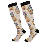 Chaussettes Contention American Puppies Dog Star Bow Chaussettes Haute Course Calze A Compressione Cyclisme Chaussette Pour Varices Fitness Avion 50Cm