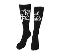 Chaussettes Contention Blessed And Thankful, Christian, Faith, Jesus Chaussette De Compression Course Chaussettes Haute Confortables Calze A Compressione Pour Entraînement Gym Fitness 50Cm