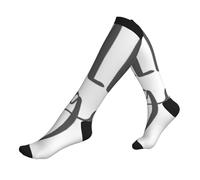 Chaussettes Contention Cute Pink And White Spot Hello Gorgeous 1 Chaussette Respirant Chaussettes Haute Course Chaussette De Compression Pour Entraînement Avion Varices 50Cm