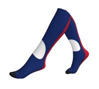 Chaussettes Contention Drapeau Du Laos Imprimé Chaussettes Haute Confortables Chaussette Cyclisme Chaussette De Compression Pour Varices Varices Fitness 50Cm