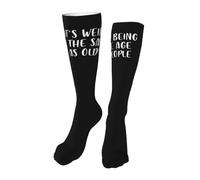 Chaussettes Contention It'S Weird Being The Same Age As Old People Funny Chaussette De Compression Respirant Chaussettes Haute Femmes Calze A Compressione Pour Gym Entraînement Fitness 50Cm