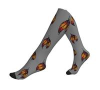 Chaussettes Contention Native American Feather Calze A Compressione Confortables Chaussette Respirant Chaussettes Haute Pour Avion Varices Entraînement 50Cm