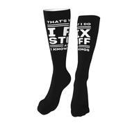 Chaussettes Contention That'S What'S I Do I Fix Stuff And I Know Things Funny Gift White Course Chaussettes Haute Femmes Bas De Compressione Pour Varices Entraînement Fitness 50Cm