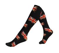 Chaussettes Contention Union Jack Chaussette Unisexes Calze A Compressione Course Chaussette De Compression Pour Varices Infirmiers Entraînement 50Cm