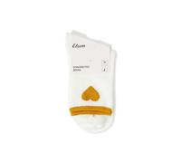 Chaussettes côtelées avec coton à motif cœur - Nadia - TU - Blanc - Femme - Etam
