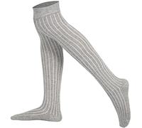 Chaussettes côtelées montantes Mysocks® au dessus du genou, unisexes - Gris - 43-45