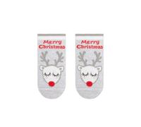 Chaussettes courtes Nouvel an avec lurex, strass et pompon bÃ©bÃ© Conte Kids Â« Rudolph Â» Gris 24/29