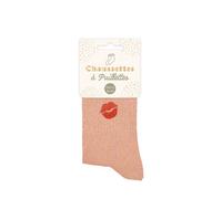 chaussettes courtes rose à paillettes bisou