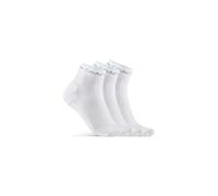Craft Core Dry Mid Chaussettes De Running Pack De 3-Blanc, Taille 46-48