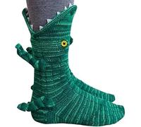 Chaussettes crocodiles en tricot de dessin animé, chaussettes en tricot crocodile, chaussettes chaudes créatives et amusantes, manchette fantaisie en forme d'alligator, chaussettes d'hiver douces et