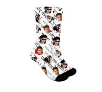 Chaussettes customisées Saint-Valentin avec votre image,1 à 10 paires designs drôles pour couple et femme, bas unisexe à portrait,Idéal cadeau familial en chaussettes mi-mollet