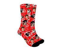 Chaussettes customisées Saint-Valentin avec votre image,1 à 10 paires designs drôles pour couple et femme, bas unisexe à portrait,Idéal cadeau familial en chaussettes mi-mollet