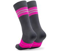 Chaussettes Cyclisme et Course Hommes et Femmes - Triathlon Randonnée Gym - Rembourrées, Respirantes, Compressives (FR/ES, Alpha/lettres, S, M, Taille normale, Taille normale, Rose)
