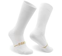Chaussettes Cyclisme et Course Hommes et Femmes - Triathlon Randonnée Gym - Rembourrées, Respirantes, Compressives (FR/ES, Alpha/lettres, L, TG, Taille normale, Taille normale, Blanc)