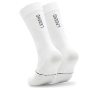 Chaussettes Cyclisme et Course Hommes et Femmes - Triathlon Randonnée Gym - Rembourrées, Respirantes, Compressives (FR/ES, Alpha/lettres, L, TG, Taille normale, Taille normale, LEGEND White)