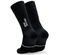 Chaussettes Cyclisme et Course Hommes et Femmes - Triathlon Randonnée Gym - Rembourrées, Respirantes, Compressives (FR/ES, Alpha/lettres, S, M, Taille normale, Taille normale, ZERO EXCUSES Black)