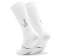 Chaussettes Cyclisme et Course Hommes et Femmes - Triathlon Randonnée Gym - Rembourrées, Respirantes, Compressives (FR/ES, Alpha/lettres, L, TG, Taille normale, Taille normale, ZERO EXCUSES White)