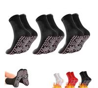 chaussettes d'acupression auto-chauffantes,chaussettes chauffante,d'hiver Auto, Magnétiques Tourmaline Health, favorisant la circulation sanguine,chaussettes de massage des pieds-3pcs-A