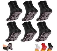 chaussettes d'acupression auto-chauffantes,chaussettes chauffante,d'hiver Auto, Magnétiques Tourmaline Health, favorisant la circulation sanguine,chaussettes de massage des pieds-6pcs-A