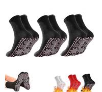 chaussettes d'acupression auto-chauffantes,chaussettes chauffante,d'hiver Auto, Magnétiques Tourmaline Health, favorisant la circulation sanguine,chaussettes de massage des pieds-3pcs-A