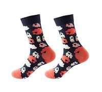 Chaussettes d'automne et d'hiver pour femme avec imprimé floral Taille M, Ah, Taille unique