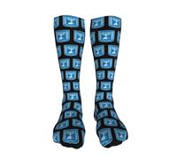 Chaussettes De Bureau 40cm Emblème D'Israël Chaussettes De Sport Style Classique Chaussette Élastique Nouveauté Chaussettes Mottif Pour Halloween, Cadeau, Fête Des Mères