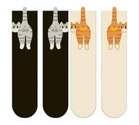 Chaussettes De Chat Avec Boules, 2 paires Chaussettes De Chat Pour Femmes, Chaussette Respirantes En Coton Avec Pompons 3D Et Motifs D, Amusantes Pour Femmes, Amies Et Amoureuses