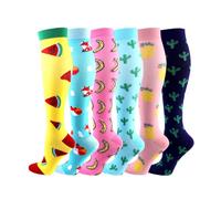 Chaussettes de Compression Cheeroyal 20-30mmHg pour hommes femmes infirmière de récupération en cours d'exécution maternité grossesse vol voyage Sport médical (Set (4-1), s)
