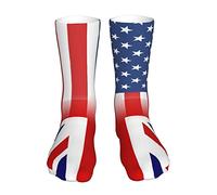 Chaussettes De Compression Drapeau Américain Union Jack Chaussettes Hautes Confort Socquettes Soft Chaussette Pour Sport Course À Pied Camping 40CM
