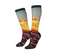 Chaussettes De Compression Ésaïe 613 Le Vêtement De Louange, Verset Classique Chaussette Classique Socquettes Respirabilité Chaussettes Hautes Pour Camping Sport Randonnée 40CM