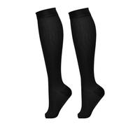 Chaussettes de compression hautes | Chaussettes de compression de voyage à bout ouvert - Bas de compression haut genou - Chaussettes de compression anti-fatigue, Noir, Medium