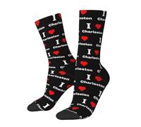 Chaussettes De Compression J'Adore Charleston Chaussettes De Sport Mode Chaussettess Sportif Doux Chaussettess Hautes Pour Course À Pied Randonnée Marche 40 Cm