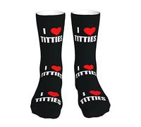 Chaussettes De Compression J'Adore Les Seins Chaussettes De Sport Mode Chaussettess Sportif Unique Chaussettess Hautes Pour Vélo L'Escalade Gym 40 Cm