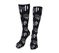 Chaussettes De Compression J'Adore Thin Blue Line Chaussette Soft Chaussettes Hautes Respirabilité Socquettes Pour Cyclisme Voyage Camping 50CM