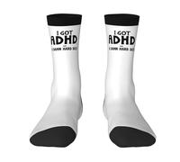 Chaussettes De Compression J'Ai Un Tdah Et Une Putain De Grosse Bite Chaussettes Hautes Classique Chaussette Confort Work Socks Pour Randonnée Camping Course À Pied 40CM