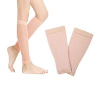 Chaussettes de Compression Mollet, Chaussette de Contention Pied Ouvert pour Hommes et Femmes 20-32 mmHg pour Gonflement, Attelle de Tibia, Varices, œdème - Teint de Peau(M)