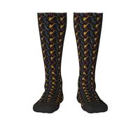 Chaussettes De Compression Notes De Musique Saxophone Chaussette Classique Socquettes Confort Work Socks Pour Voyage Camping Randonnée 50CM