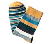 Chaussettes de compression pour homme - Chaussettes colorées tendance à rayures d'automne colorées - Chaussettes décontractées en coton épais - Chaussettes athlétiques, jaune, Taille unique